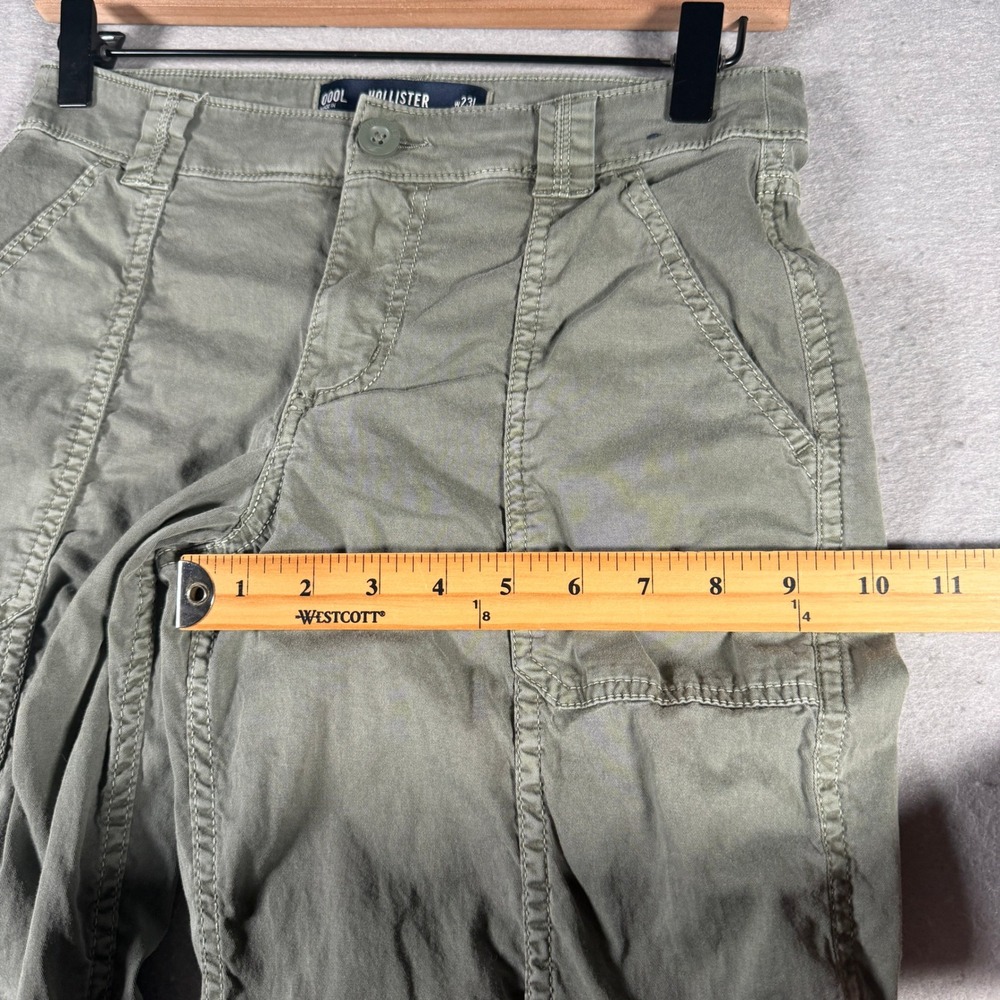 Hollister Womens Low Rise Baggy Cargo Pants Olive Green w23L 000L Y2K Utility - Picture 8 of 14